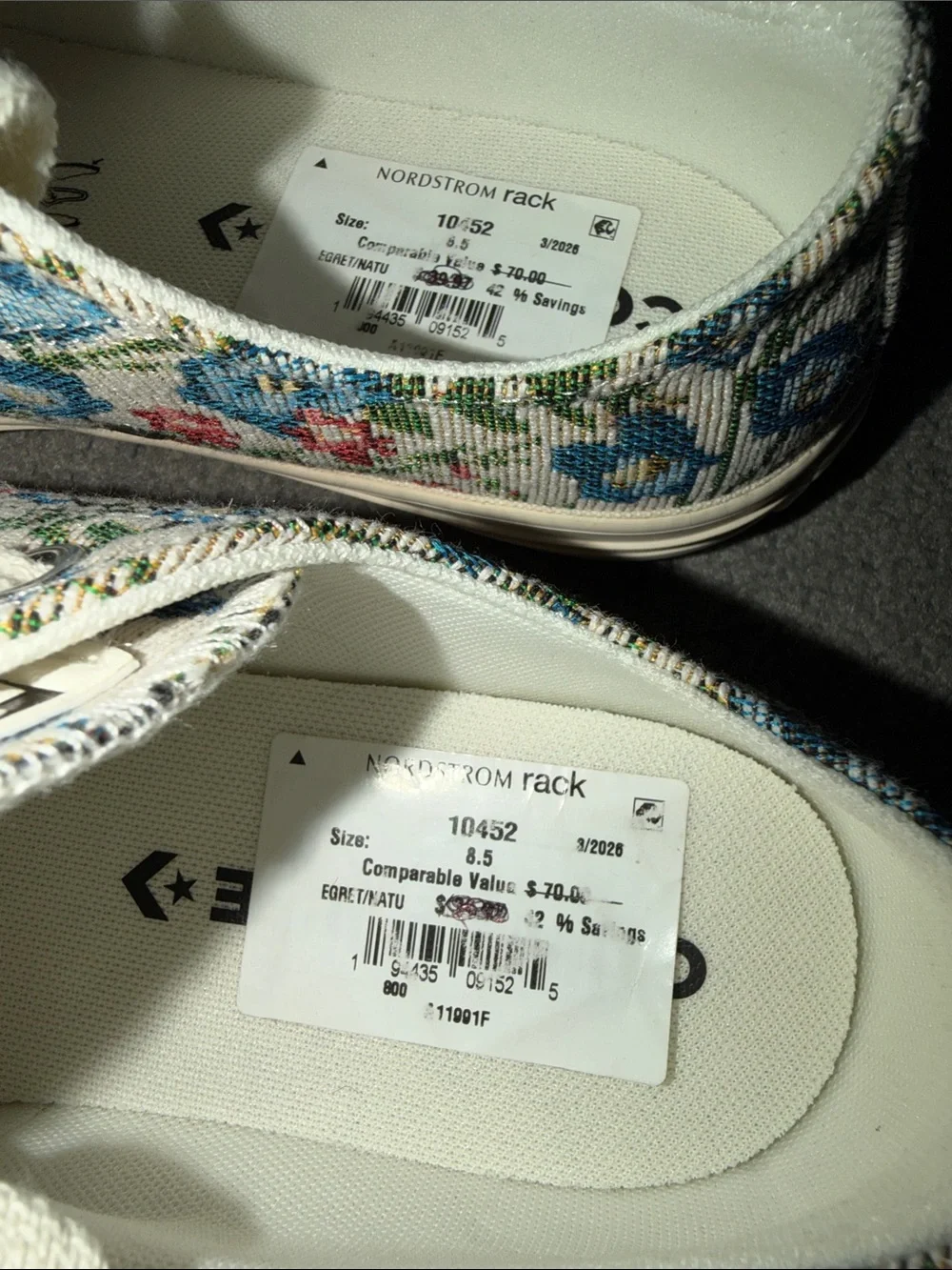 New Chuck Taylor All Star 70 Oxford Floral Tapestry size 8.5 - Picture 11 of 11
